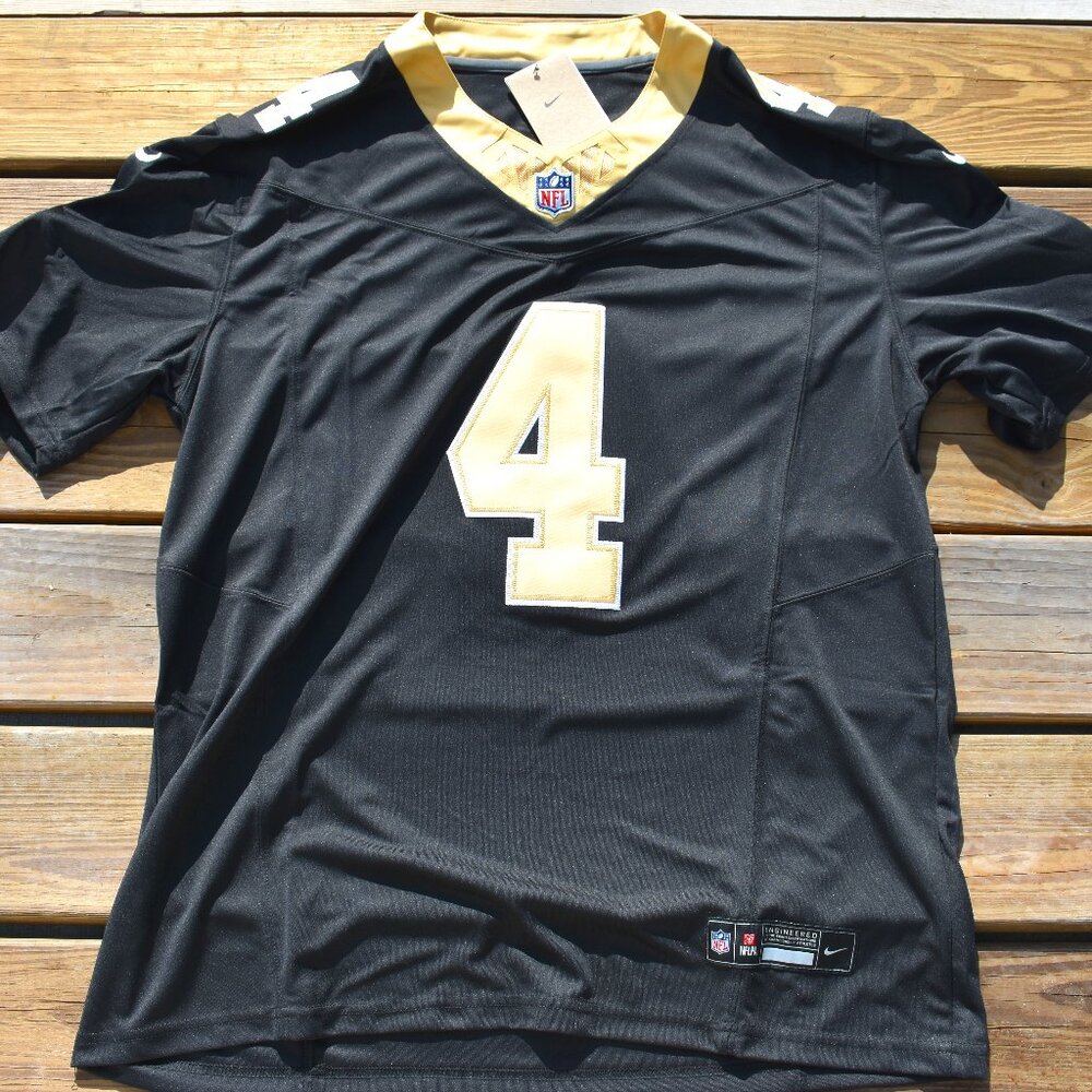 New! Derek Carr New Orleans Saints Black Football Jersey Adult Men's Sizes Small - Picture 2 of 2